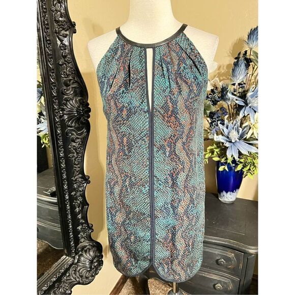 Rebecca Taylor Silk A Line Snakeskin Dress Size 4 - Picture 1 of 5